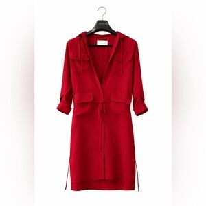 Aritzia Babaton Vibrant Red Babaton Elegant Red Shirt Dress XXS (relax fit)